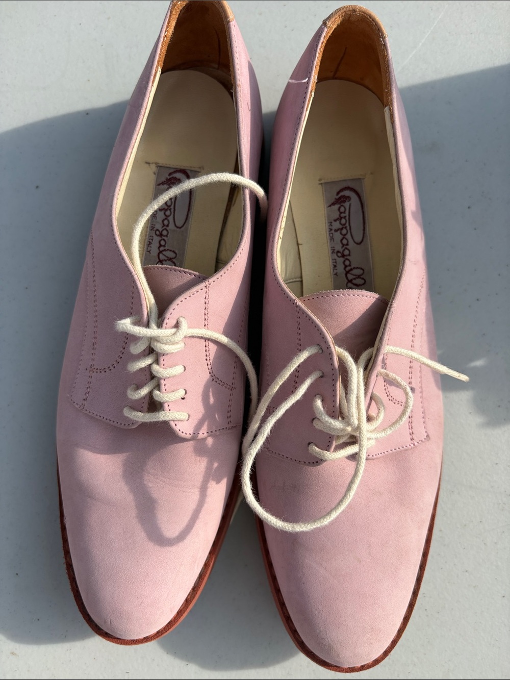 Pink Suede Lace-Up Oxfords